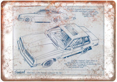 Vintage 1980 Pontiac Sunbird Auto Ad Reproduction Metal Sign A12360
