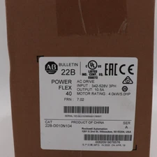 22B-D010N104 Allen Bradley SER A Powerflex 40 AC Drive 5HP SEALED