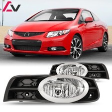 For Honda Civic 2012-2013 Clear Lens Pair Fog Light Front Lampwiringswitch Kit