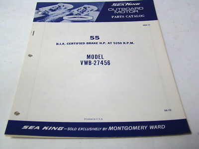 1972 55 Brake HP Sea King VWB-27456 Outboard Motor Parts Manual