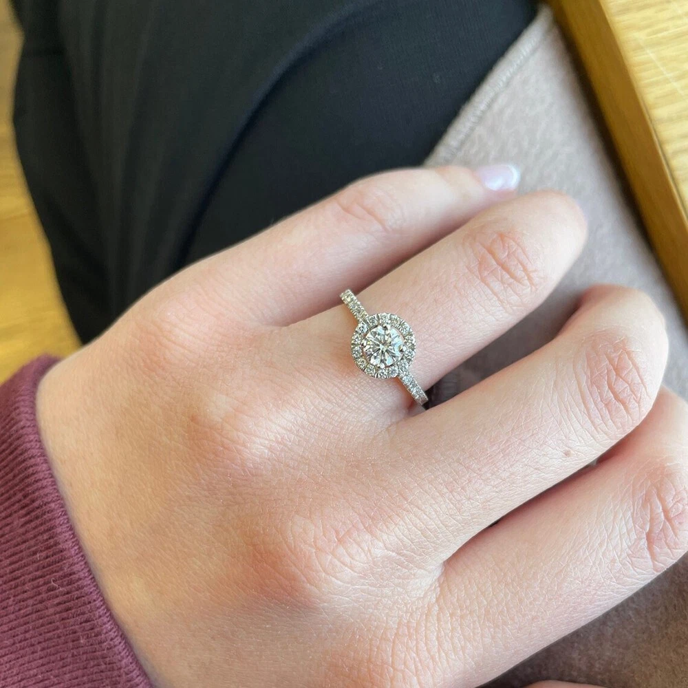 Round 0.84 Carat IGI GIA Lab Created Diamond Women Wedding Ring 14K White Gold eBay Mothers Day Gifts IGI Certified Lab Grown Diamond Rings 14K White Gold