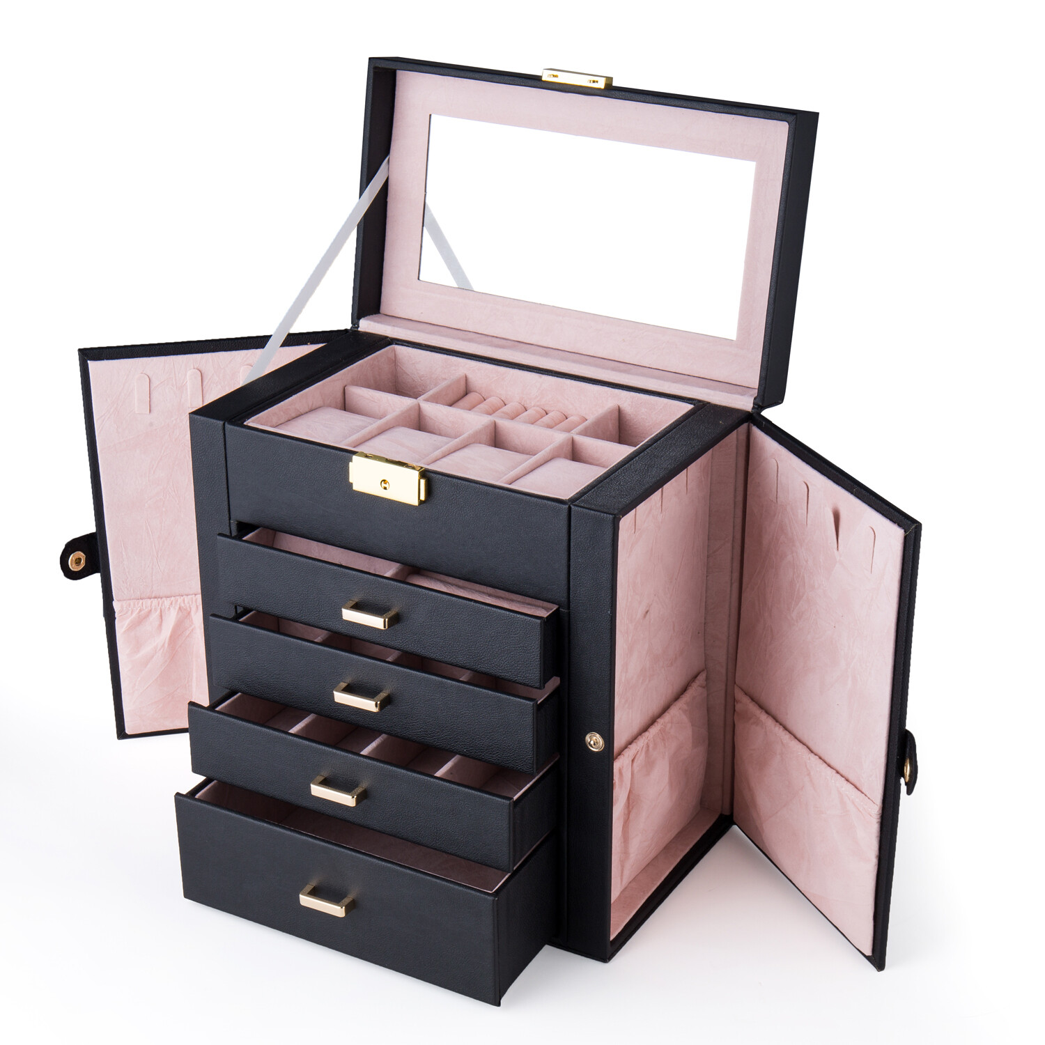 Jewelry Organizer Box for Women with Removable Drawers Large Jewelry Organizer-image