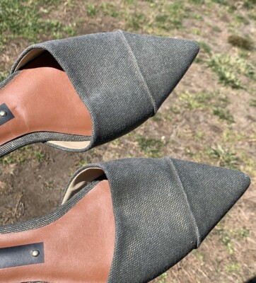 MATT BERNSON Olive Green Gold Specks Ballet Flats Mercer D'Orsay Sz 9  sj15m10