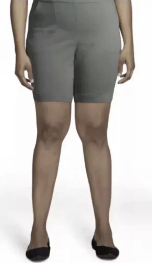 Pantalones Cortos de Denim Just My Size Para Mujer Plus 2 Bolsillos Verde Suave Talla 1X NUEVO Foto 3 de 4