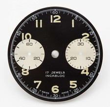 Quadrante Panda dial cadran esfera movement movimento Valjoux 23 black white