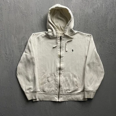 Vintage Polo Ralph Lauren Full Zip Hoodie Mens XL white 2000s Y2K Waffle Lined - Image 1 of 4