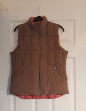 PUFFA Mushroom Brown Peach-feel Padded Reversible Gilet Bodywarmer Size UK Small