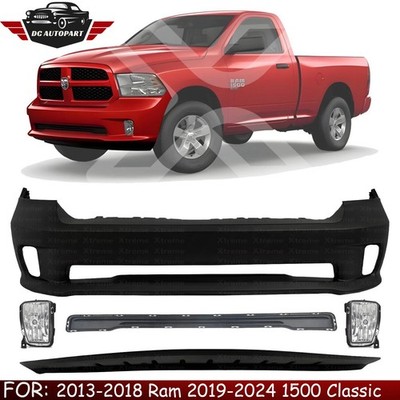 Front Bumper Cover Primed Kit For 2013-2018 Ram 1500 / 2019-2024 1500 Classic