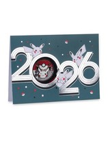 Pokémon Center Pikachu Felice Anno Nuovo 2026 Set Spilla e Biglietti Auguri Pokemon