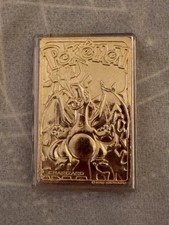 23K Gold Plated CHARIZARD Trading Card 1999 Burger King Pokemon Ball