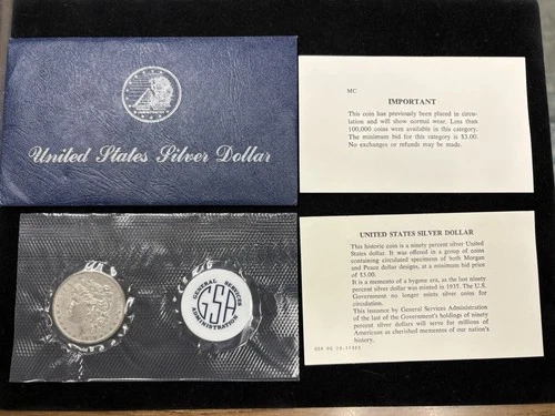 1879-S Morgan GSA ORIGINAL SOFT-PACK Coin & Package is UNC “Rare Find” 1973 COA