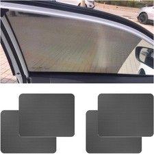 4 PCS Car Side Window Sunshade, 16.5" 15" Static Cling Auto Shade Black