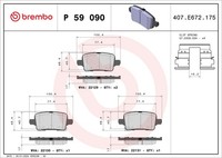 Bremsbelagsatz Scheibenbremse Prime Brembo P 59 090 FüR Opel Chevrolet Astra B16