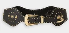B-Low The Belt Colton Women's Leather Black Gold Belt Sz M NEW $265 BW222-915LE