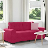 Samt Sofa Zweisitzer Weinrot 180X77X82 Cm Couch