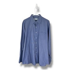Brooks Brothers Dress Shirt Mens 17- 34 Blue Button Up Long Sleeve French Cuff