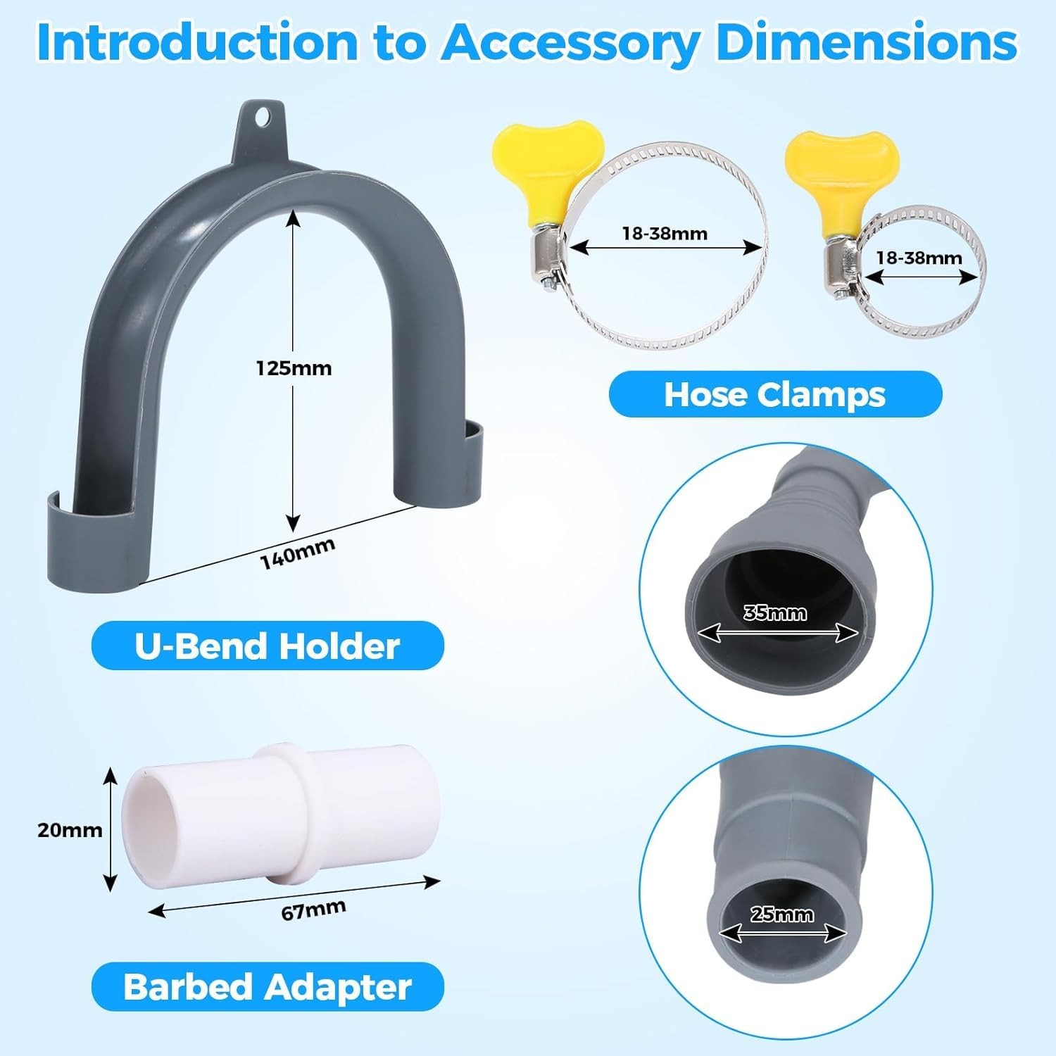 PinkCross Universal Washing Machine Drain Hose Extension, Flexible 6.5FT 