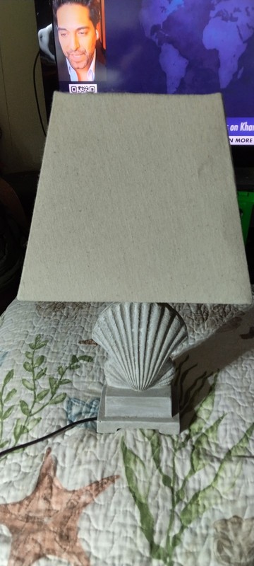 Sea Shell Theamed End Table Or Night Stand Lamp. 16.6 In Tall X 9 In Wide .