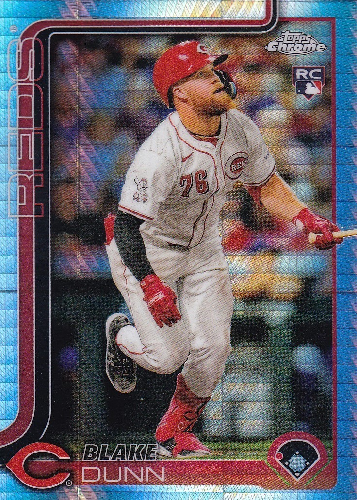 BLAKE DUNN TOPPS CHROME ROOKIE PRISM REFRACTOR RC REDS #161 2025 25