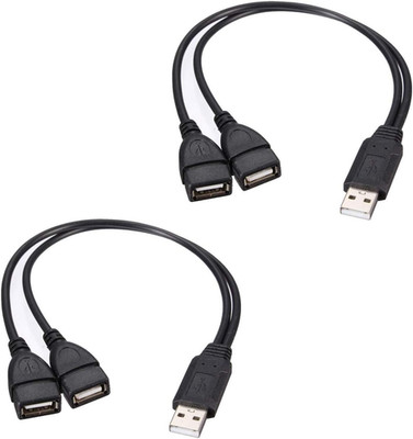 USB 2.0 Adapter, Dual USB Female Jack Y Splitter Charger Cable (2 Pack) for Lapt