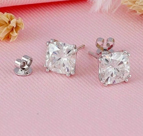 Boucles D'oreilles Diamant 2.00 Ct - Blanc, Certifié VVS1, Argent Sterling - Neuf Avec étiquettes