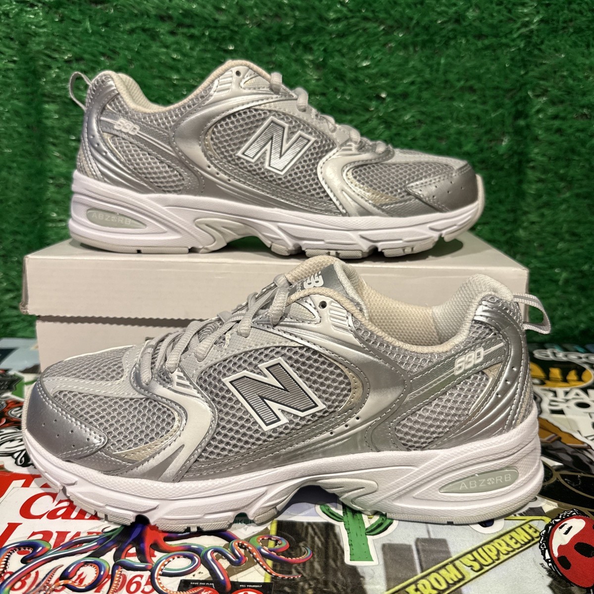 New Balance 530 Silver Metallic Moonbeam MR530RS Mens Size 7.5 | eBay