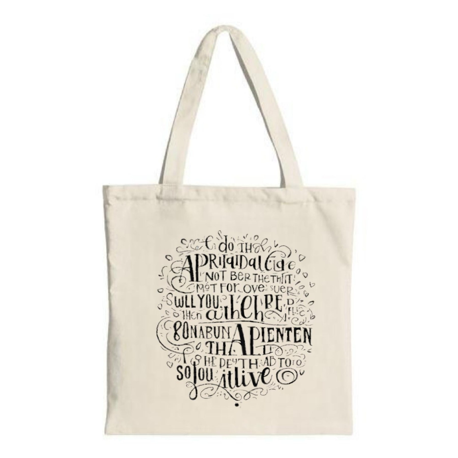 Stylish Canvas Tote Bag with Inspirational Quote & Elegant S