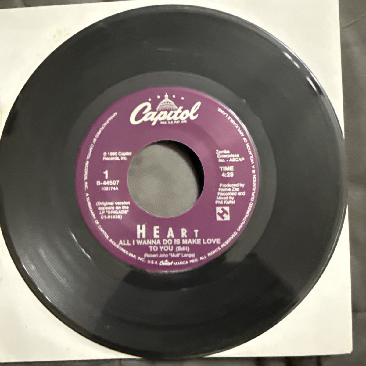 Heart - All I Wanna Do Is Make Love To You -Capitol 44507 PS Vinyl