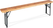 B-WARE Bierbank Klappbar Campingbank Holz Natur Bierzeltbank Klappbank Lang Bank