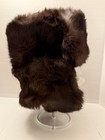 Russian fur Ushanka Hat. Dark Brown Rabbit Fur in good condition. Vintage — photo 7