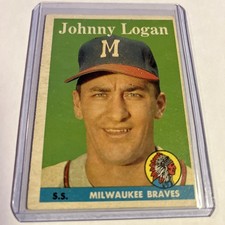 1958 Topps Johnny Logan Card #110 Milwaukee Braves Shortstop 