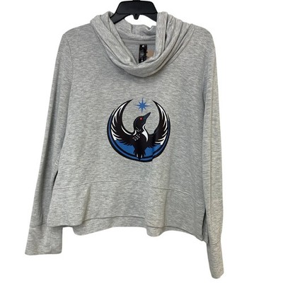 Upcycled Hand Printed Womens Medium Minnesota Rebel Bird Anti-Ice Sweatshirt