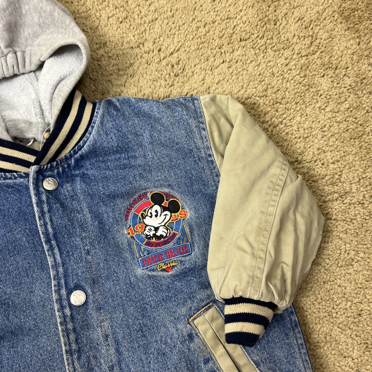 Disney Store Vintage 90s Kids Size XXS 2/3 Varsity Denim