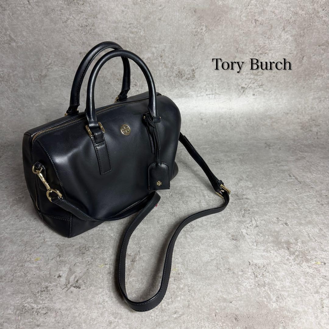 Tory Burch 2WAY Leather Shoulder Bag Black Authentic Designer Handbag