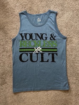 Young & Reckless Men s Tank Top - Blue/Green LARGE