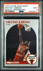 1990 HOOPS TEAM NIGHT SHEETS MICHAEL JORDAN SHEETS PERFORATED PSA 9 MINT CARD
