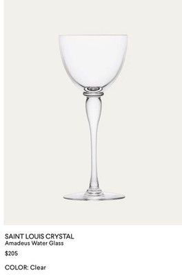 Saint Louis Crystal Amadeus Water Glass Clear Designer