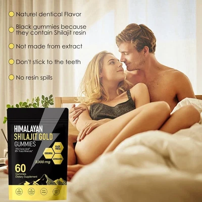 SHILAJIT GUMMIES SHILAJIT RESIN Pure Himalayan Shilajit Gold Gummies 3000MG 60 Gummies FAST & FREE DELIVERY
