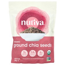 Nutiva Organic Ground Chia Seed 12 oz 340 g B Corp, Gluten-Free, Kosher,