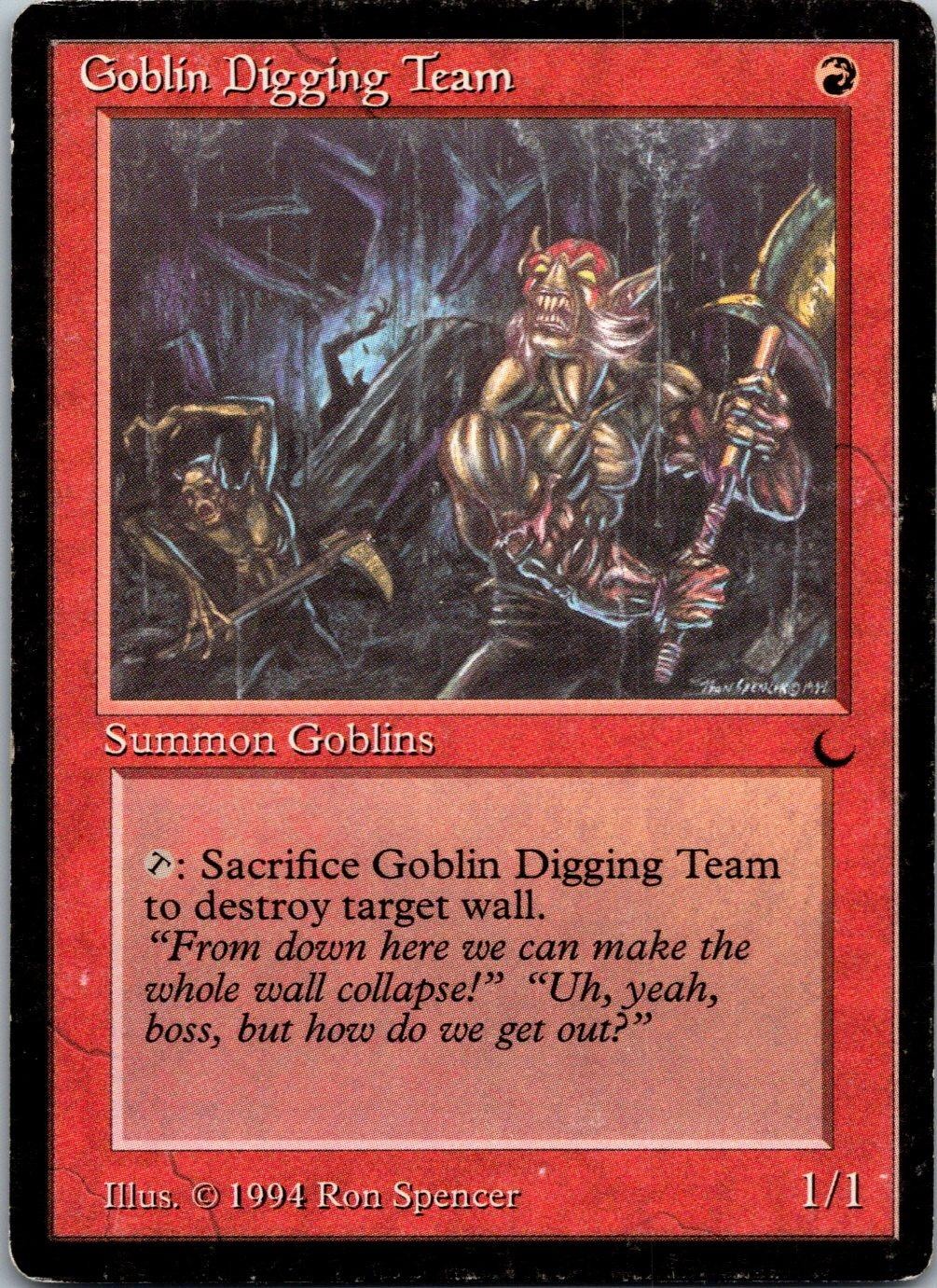 Goblin Digging Team Common The Dark Magic: The Gathering Moderately Played