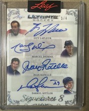 2023 Leaf Ultimate Hockey Signatures 8 Silver 3/4 LaFleur, Dionne, Bucyk
