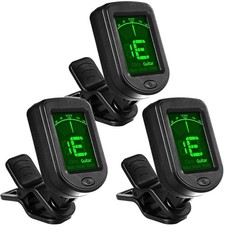 Guitar Tuner Clip On Ukulele Tuner 3 Pack for Guitar Bass Ukulele Violin Banj...