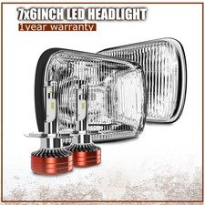 Square H6054 5x7 7x6 LED DRL Headlight H4 For YJ XJ Offroad Replace