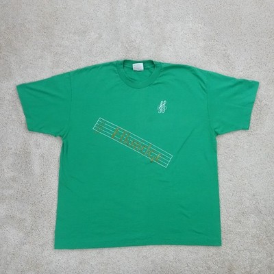 Vintage Hanes Elkridge Musik T-Shirt Herren XL grün Violinschlüssel Grafik Einzelnaht