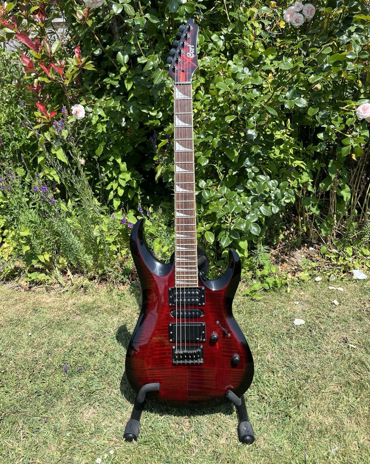 Cort X Series X-1 HT 6 String Solid Body Electric Guitar Red RH 24F Tremolo