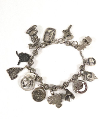 Loaded Sterling Silver Charm Bracelet 48 G Some Signed Disney Hawaii 17 Charms