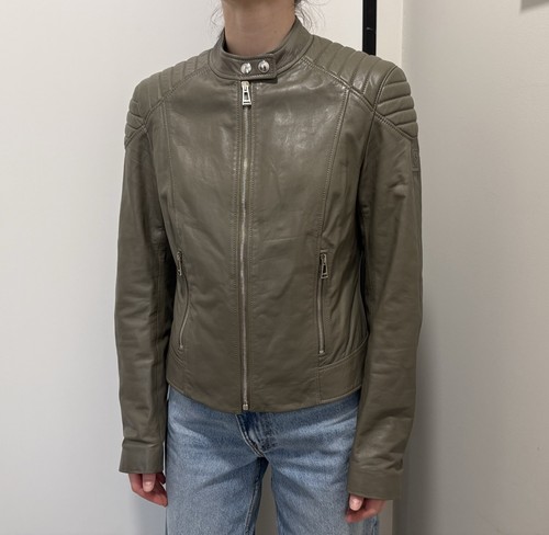 DDP Belstaff Leather Moto Biker Womens Jacket size 42