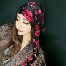Satin Long Scarf for Women Exotic Head Wrap Travel Ribbon Shawl Hair Cover Tie