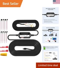 Dash Camera Hardwire Kit - 3-Lead Type-C USB, Converts 12V-24V to 5V/2.5A Max