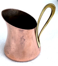 WERKSTÄTTE HAGENAUER WIEN kleine Milchkanne Kupfer Messing 1950er Jahre gemarkt